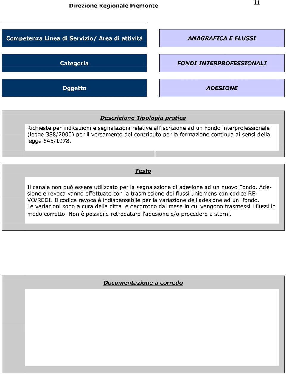 Adesione e revoca vanno effettuate con la trasmissione dei flussi uniemens con codice RE- VO/REDI.