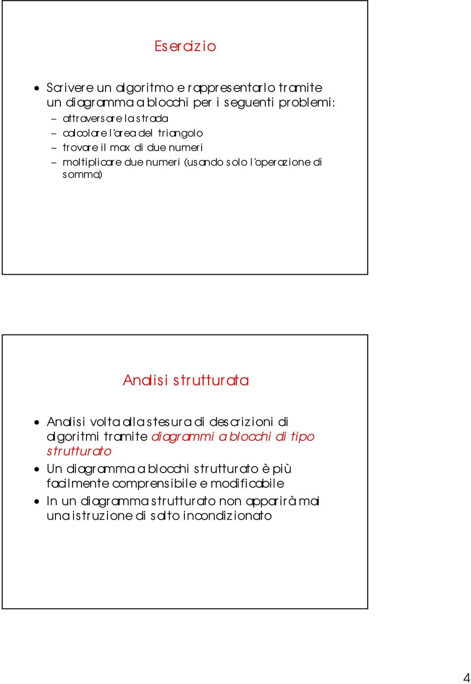 strutturata Analisi volta alla s tes ur a di descrizioni di algoritmi tramite diagrammi a bl occhi di tipo strutturato Un diagramma a bl