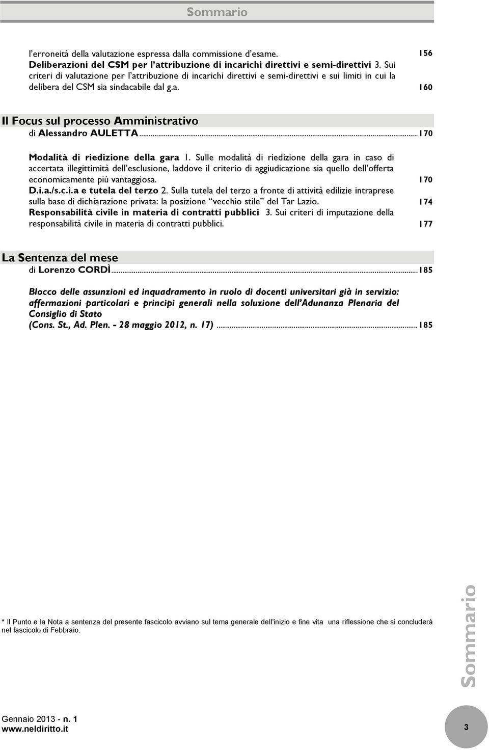 .. 170 Modalità di riedizione della gara 1.