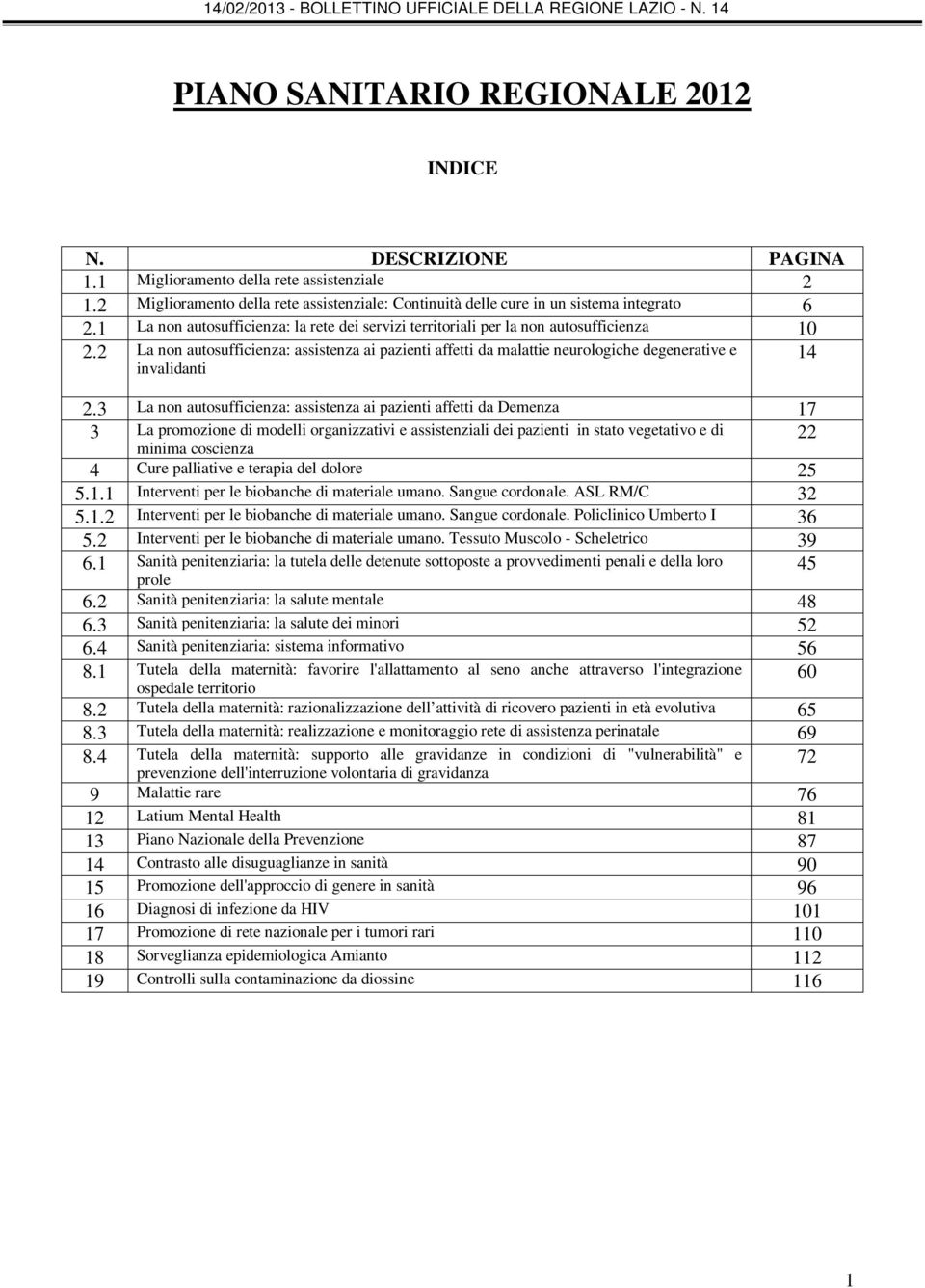 2 La non autosufficienza: assistenza ai pazienti affetti da malattie neurologiche degenerative e invalidanti 14 2.