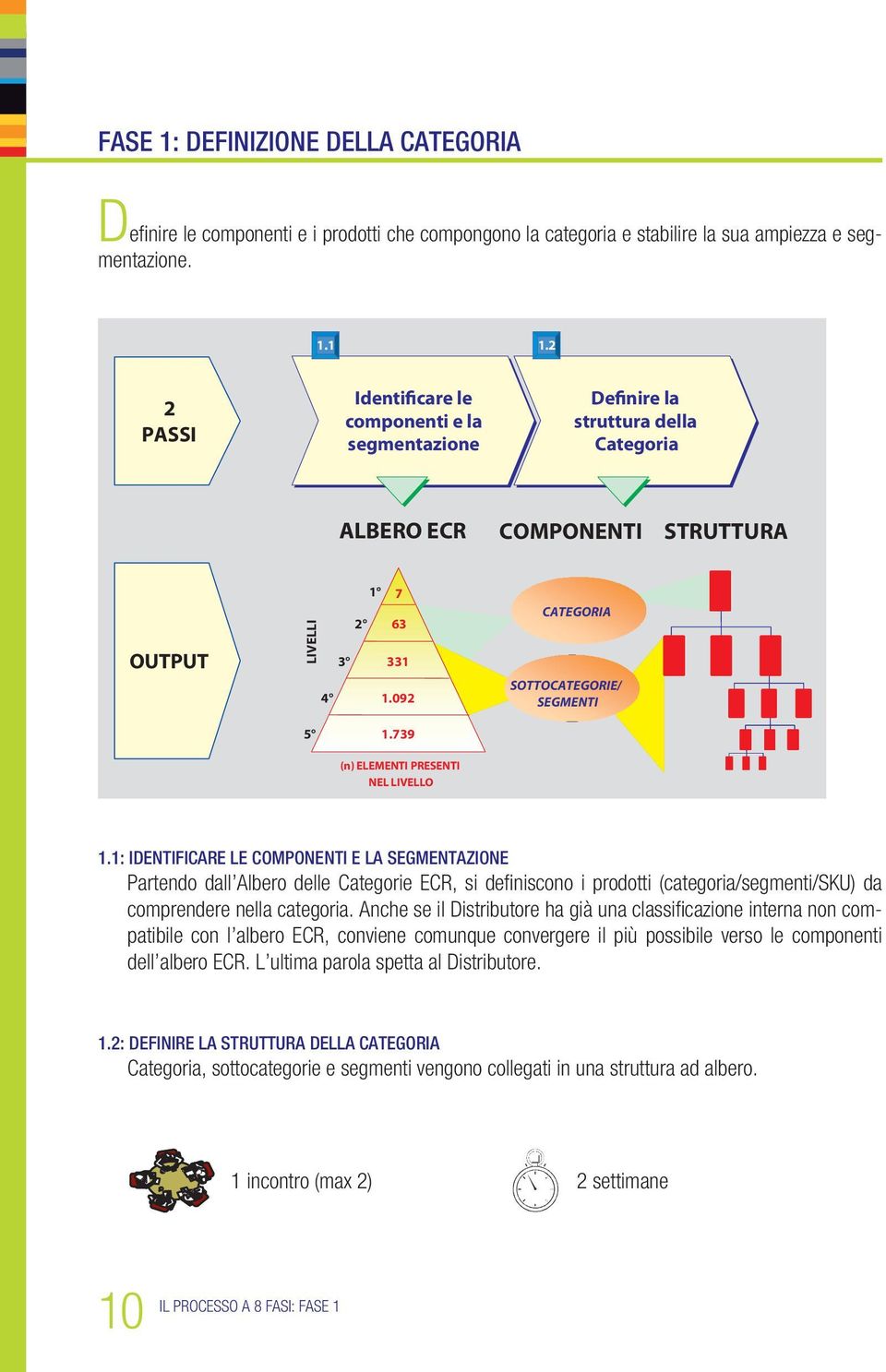 Identificare le Definire la 2 componenti e la struttura della PASSI segmentazione Categoria 1.1 1.