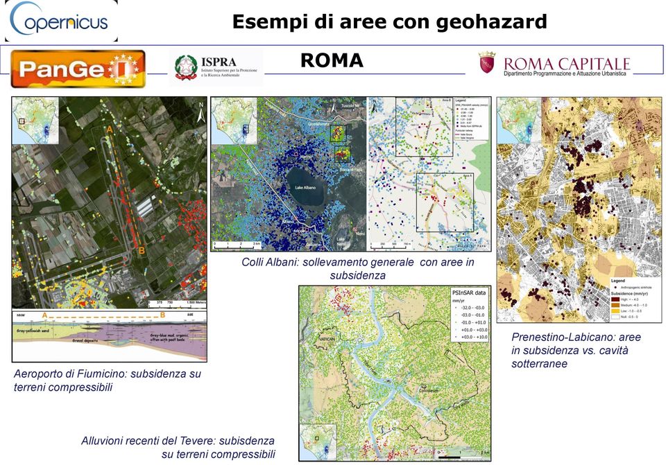 compressibili Prenestino-Labicano: aree in subsidenza vs.