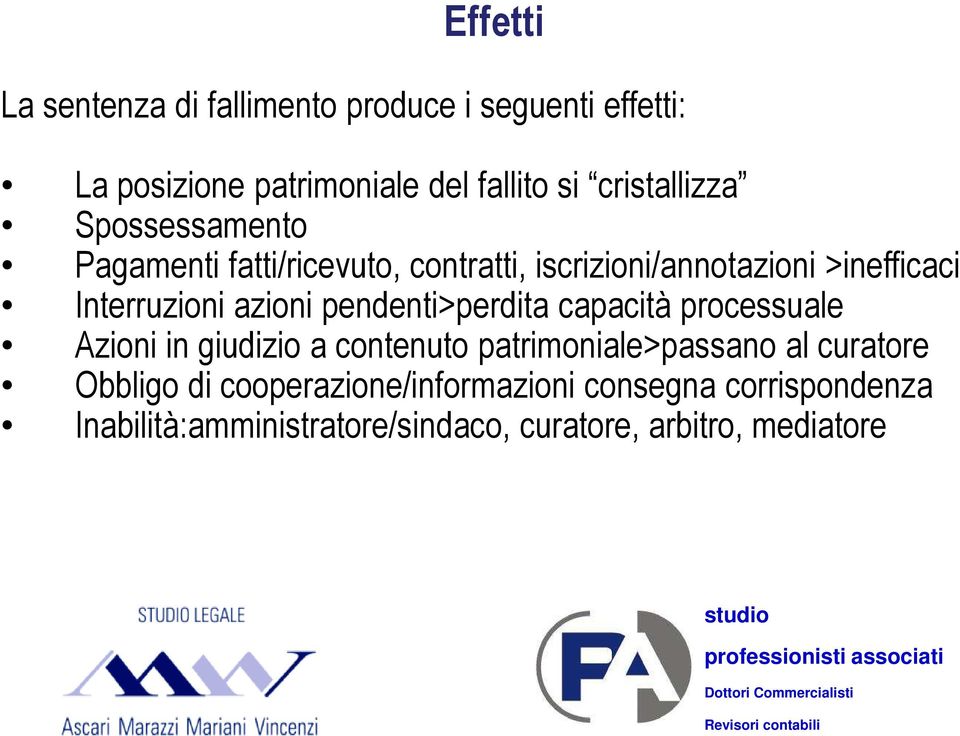 Interruzioni azioni pendenti>perdita capacità processuale Azioni in giudizio a contenuto patrimoniale>passano