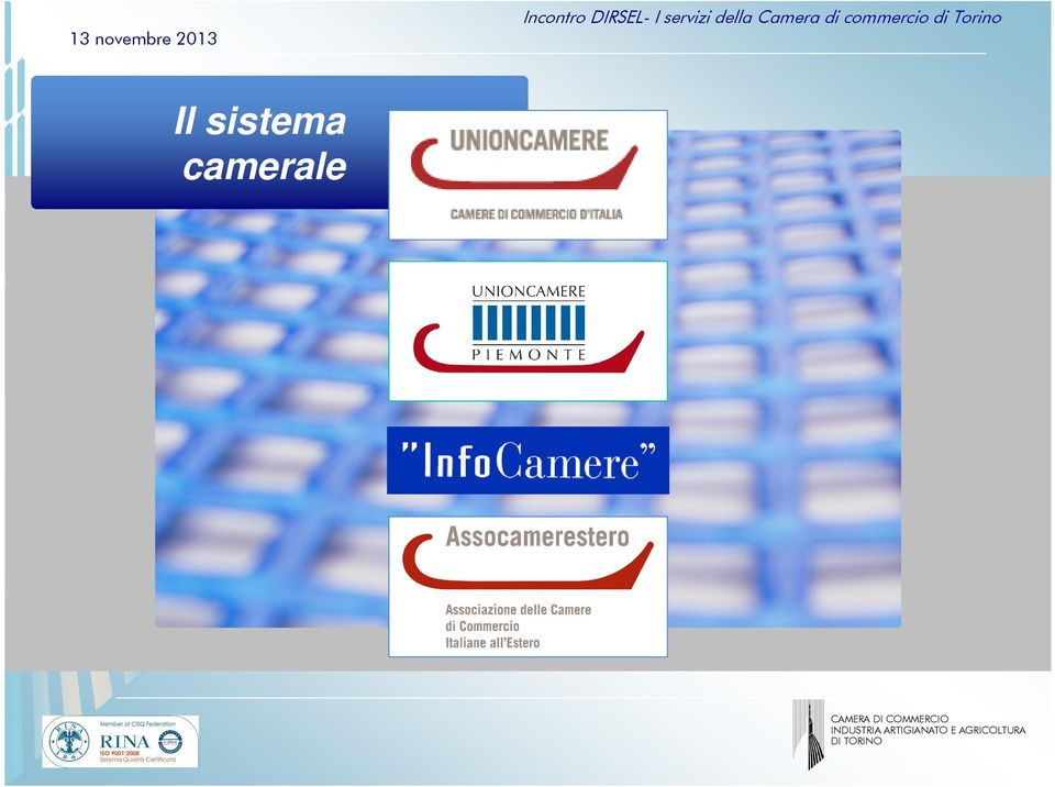 camerale Ente/Natura e missione/sistema camerale