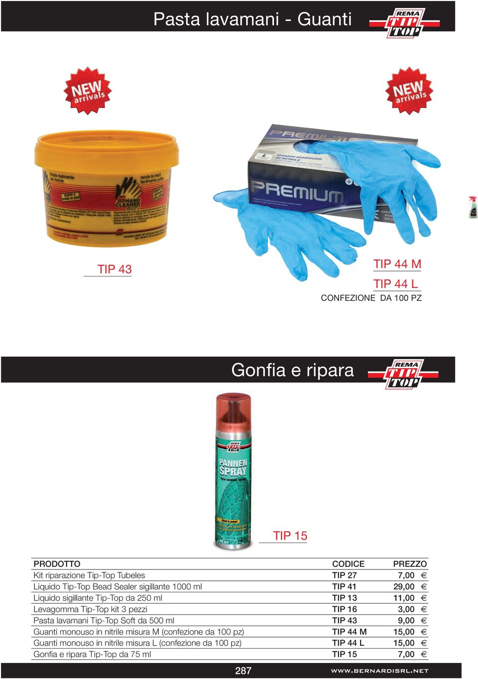 3 pezzi TIP 16 3,00 E Pasta lavamani Tip-Top Soft da 500 ml TIP 43 9,00 E Guanti monouso in nitrile misura M (confezione da 100 pz) TIP