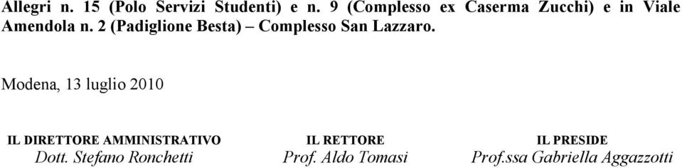 2 (Padiglione Besta) Complesso San Lazzaro.