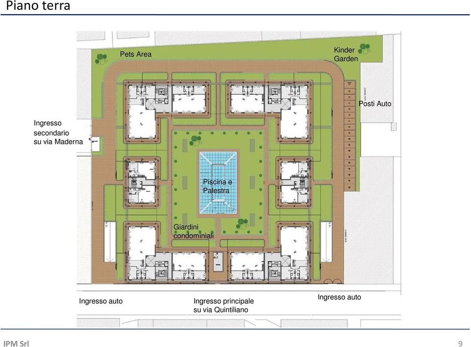 Giardini condominiali Confidenziale Ingresso auto