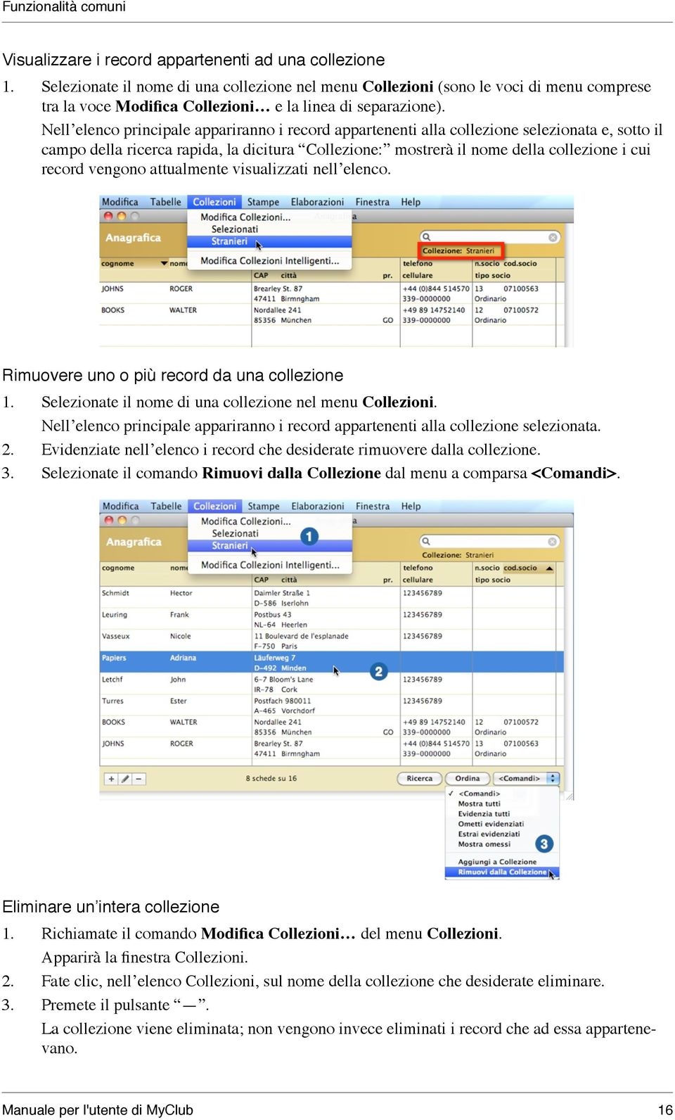 Nell elenco principle pprirnno i recor pprtenenti ll collezione seleziont e, sotto il cmpo ell ricerc rpi, l icitur Collezione: mostrerà il nome ell collezione i cui recor vengono ttulmente