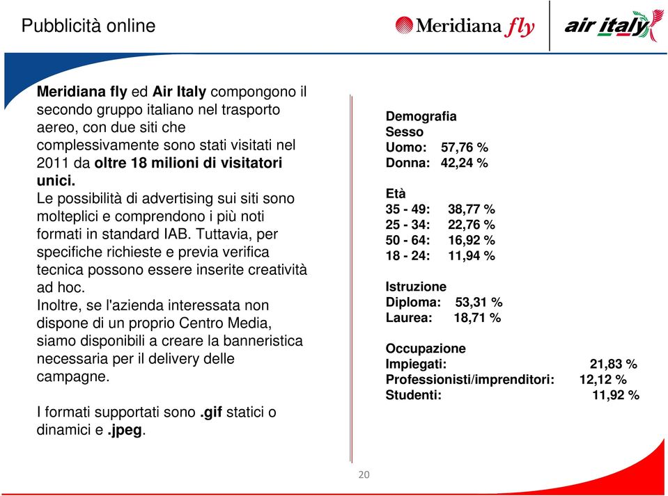 Tuttavia, per specifiche richieste e previa verifica tecnica possono essere inserite creatività ad hoc.