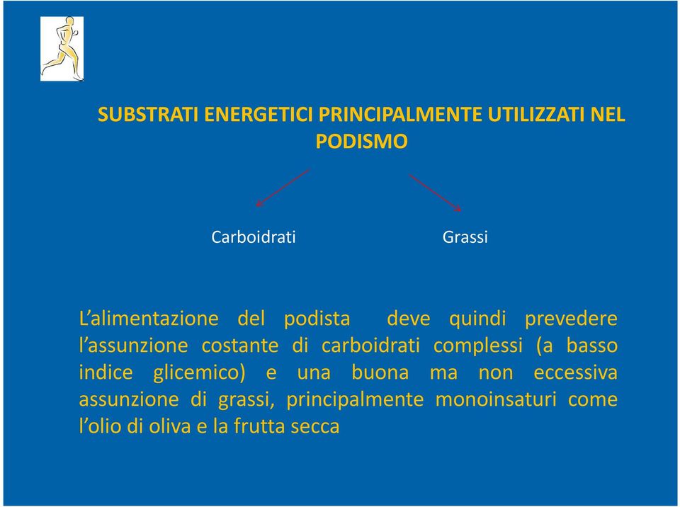 carboidrati complessi (a basso indice glicemico) e una buona ma non eccessiva