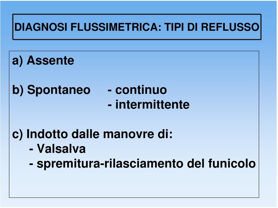 intermittente c) Indotto dalle manovre di: