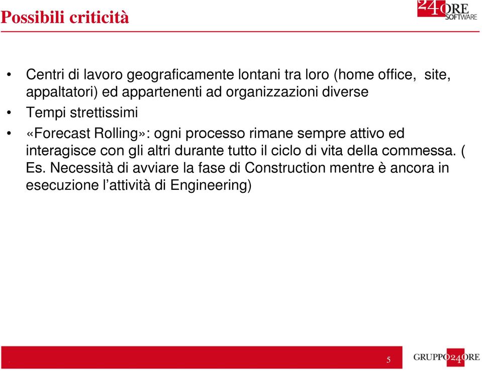 processo rimane sempre attivo ed interagisce con gli altri durante tutto il ciclo di vita della