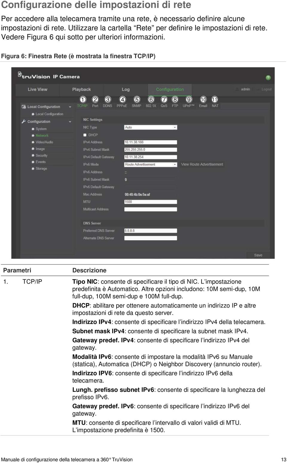 TCP/IP Tipo NIC: consente di specificare il tipo di NIC. L impostazione predefinita è Automatico. Altre opzioni includono: 10M semi-dup, 10M full-dup, 100M semi-dup e 100M full-dup.