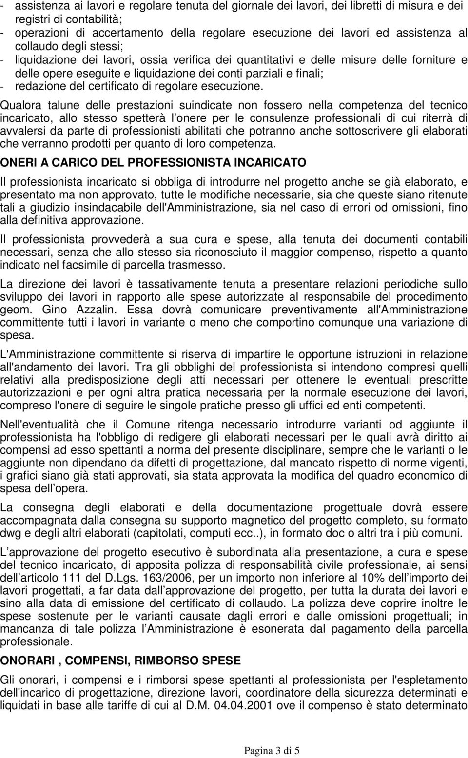 certificato di regolare esecuzione.