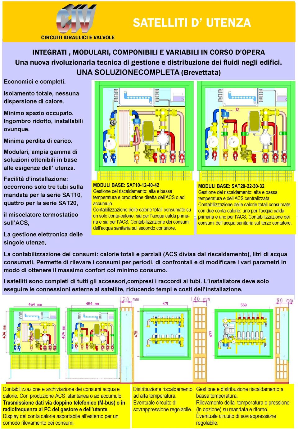 Modulari, ampia gamma di soluzioni ottenibili in base alle esigenze dell utenza.