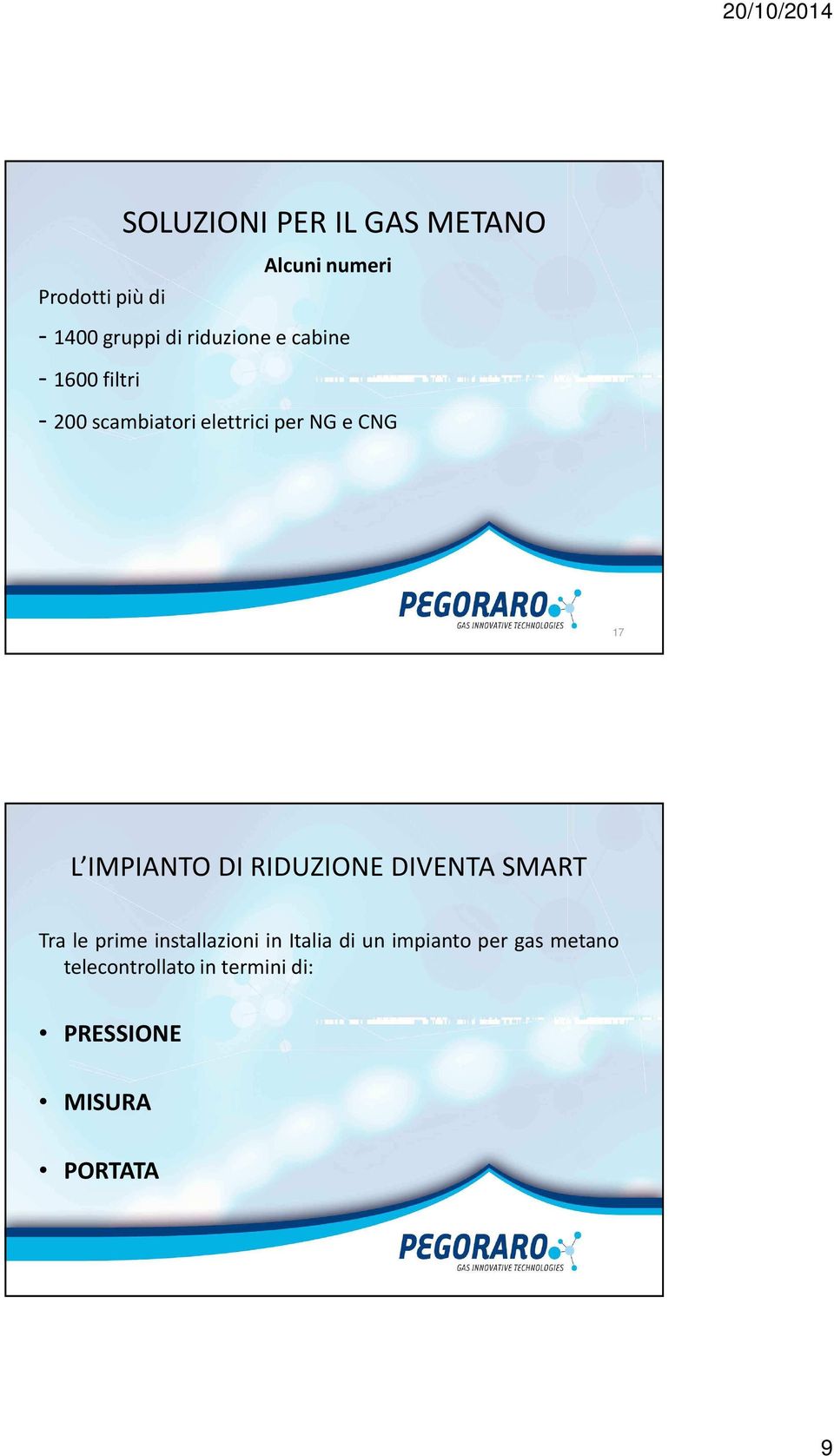 elettrici per NG e CNG 17 Tra le prime installazioni in Italia di un