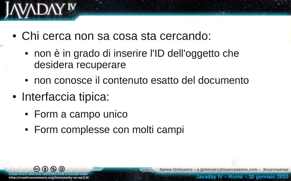 conosce il contenuto esatto del documento Interfaccia