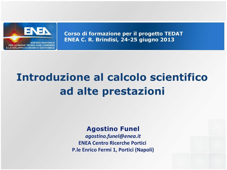 scientifico ad alte prestazioni Agostino Funel agostino.