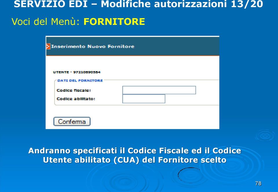 specificati il Codice Fiscale ed il