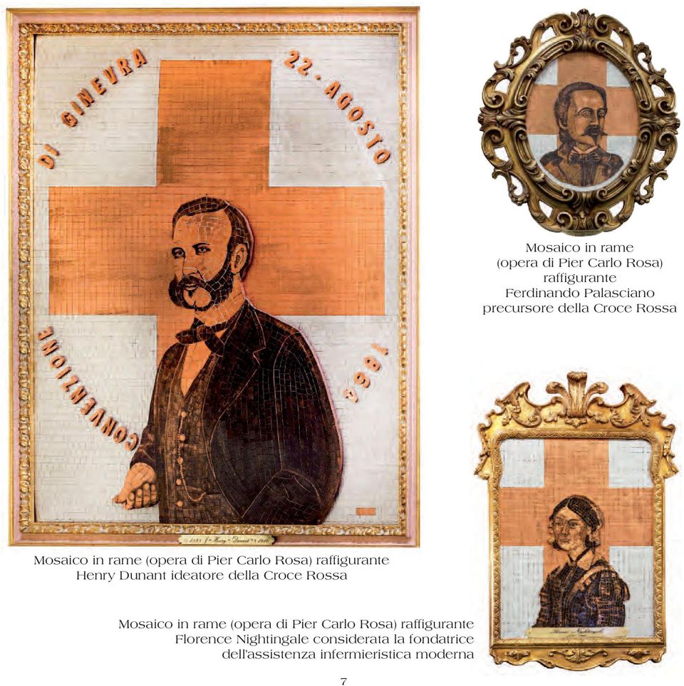 Henry Dunant ideatore della Croce Rossa Mosaico in rame (opera di Pier Carlo Rosa)