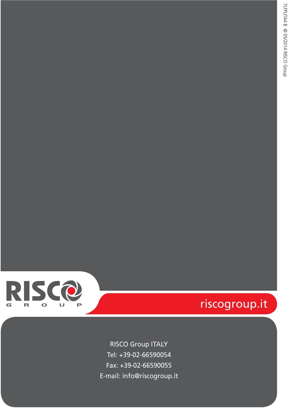 it RISCO Group ITALY Tel:
