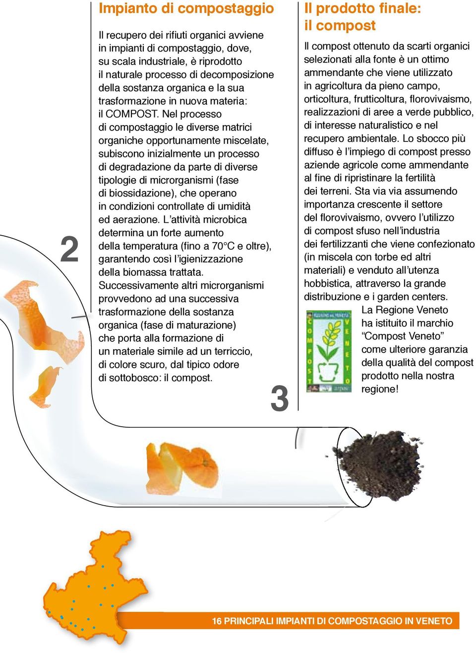 Nel processo di compostaggio le diverse matrici organiche opportunamente miscelate, subiscono inizialmente un processo di degradazione da parte di diverse tipologie di microrganismi (fase di