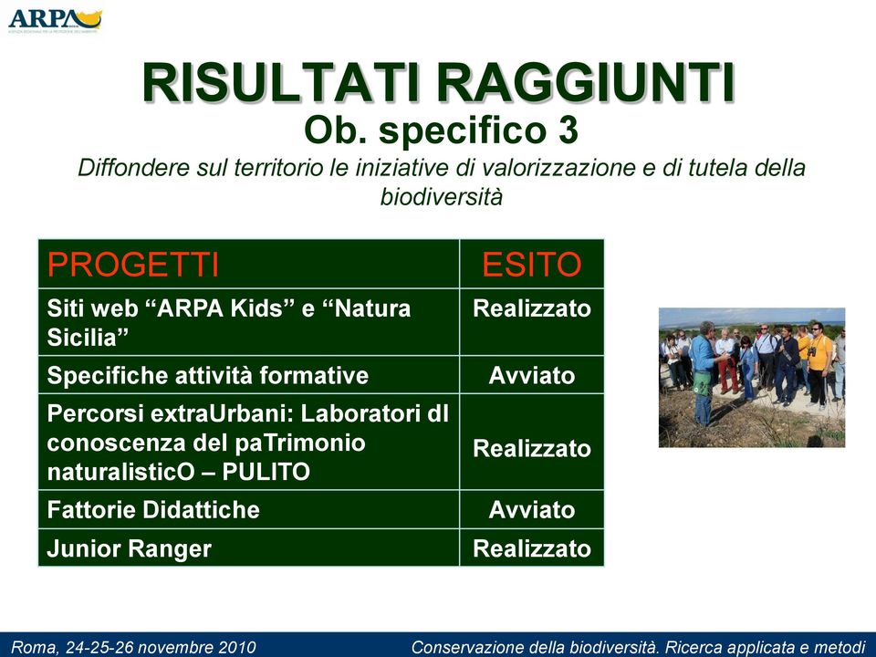 biodiversità Siti web ARPA Kids e Natura Sicilia Specifiche attività formative Percorsi