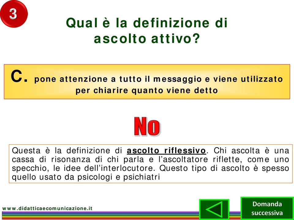 la definizione di ascolto riflessivo.