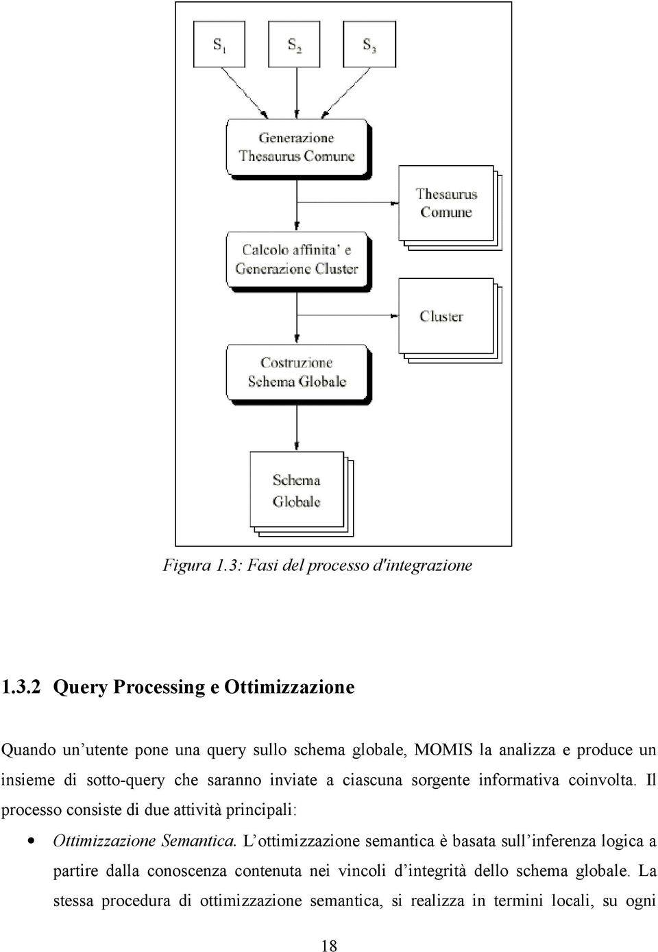 2 Query Processing e Ottimizzazione Quando un utente pone una query sullo schema globale, MOMIS la analizza e produce un insieme di