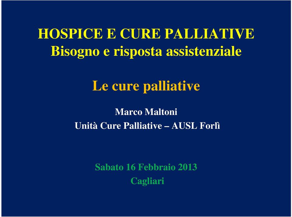 palliative Marco Maltoni Unità Cure