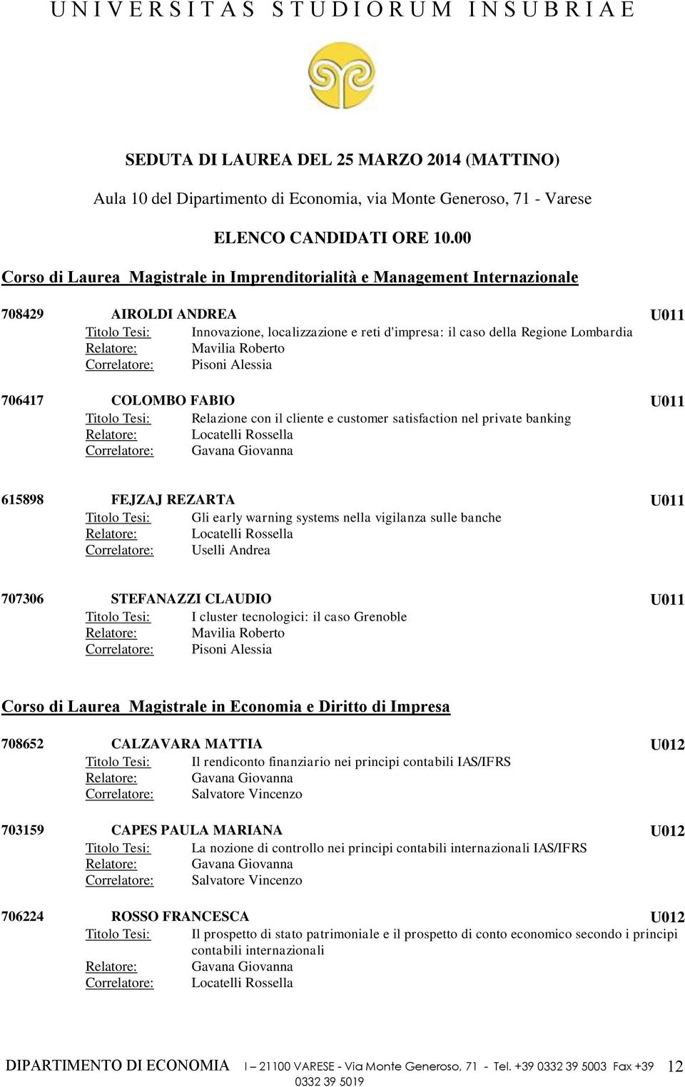 Relatore: Mavilia Roberto Correlatore: Pisoni Alessia 706417 COLOMBO FABIO U011 Titolo Tesi: Relazione con il cliente e customer satisfaction nel private banking Relatore: Locatelli Rossella