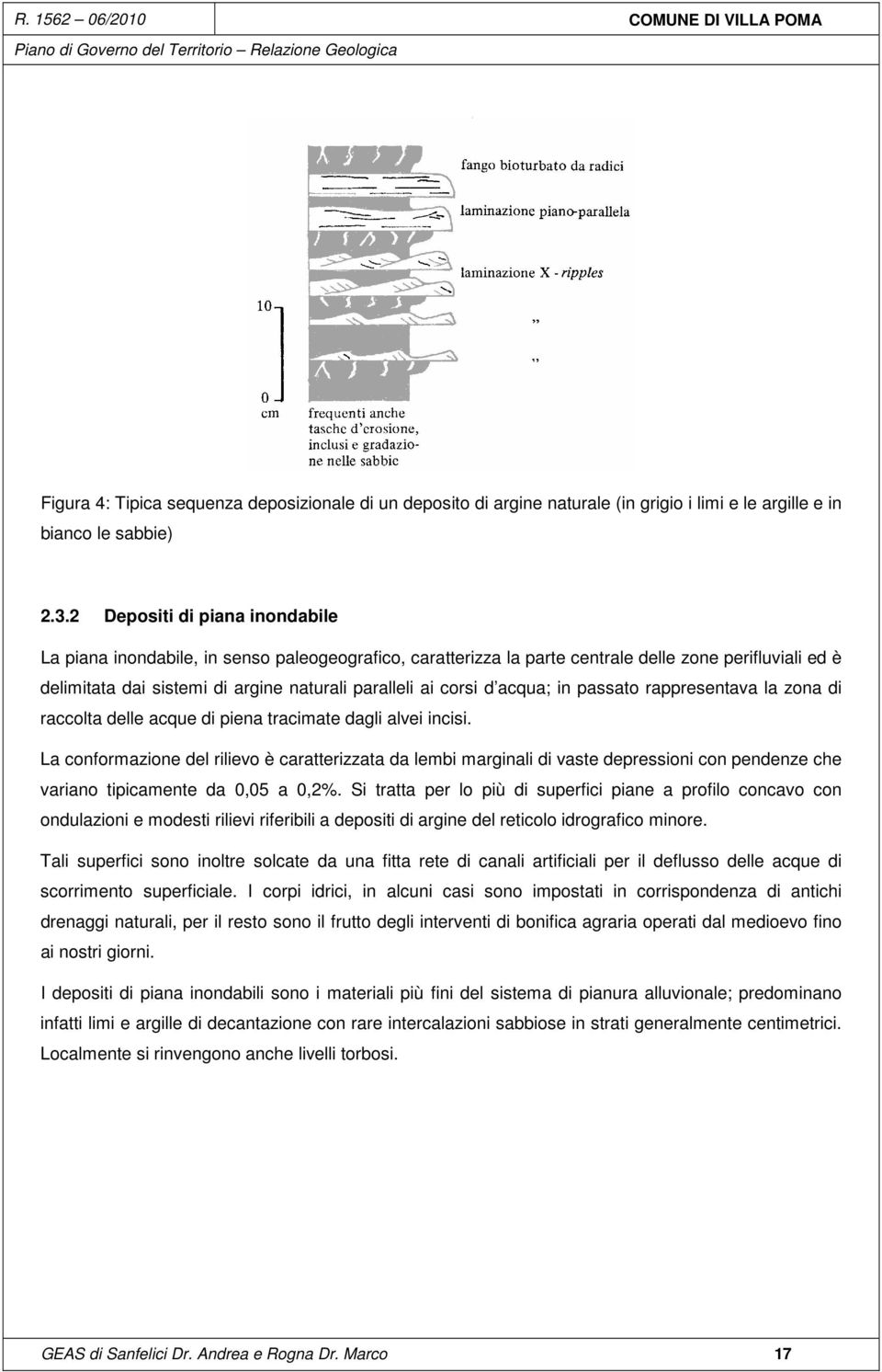 d acqua; in passato rappresentava la zona di raccolta delle acque di piena tracimate dagli alvei incisi.