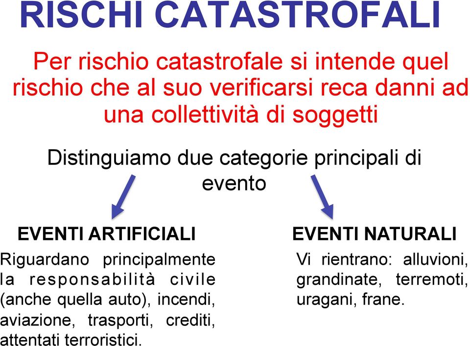 Riguardano principalmente la responsabilità civile (anche quella auto), incendi, aviazione, trasporti,