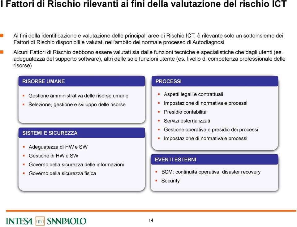 adeguatezza del supporto software), altri dalle sole funzioni utente (es.