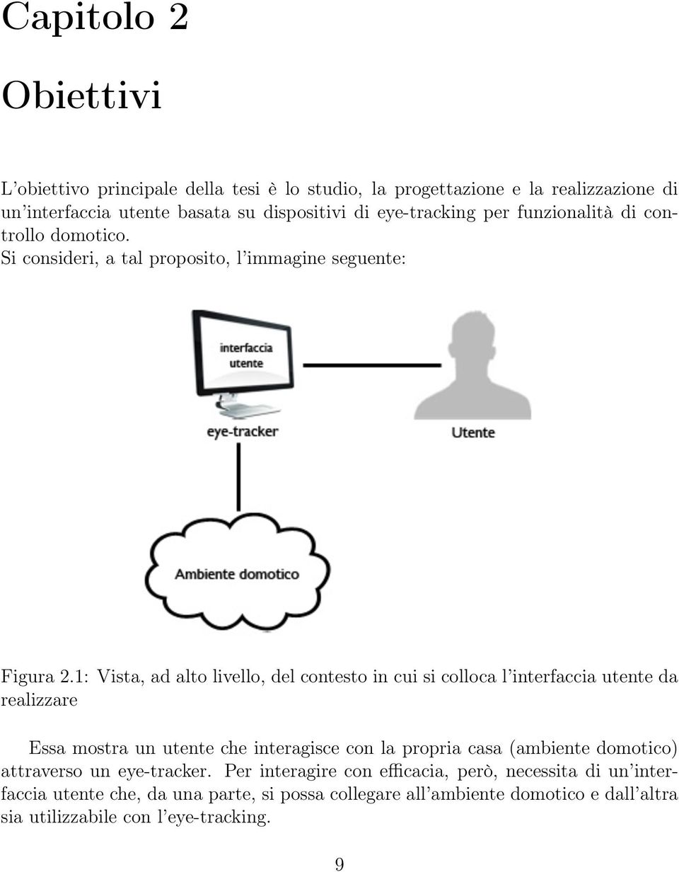 1: Vista, ad alto livello, del contesto in cui si colloca l interfaccia utente da realizzare Essa mostra un utente che interagisce con la propria casa (ambiente