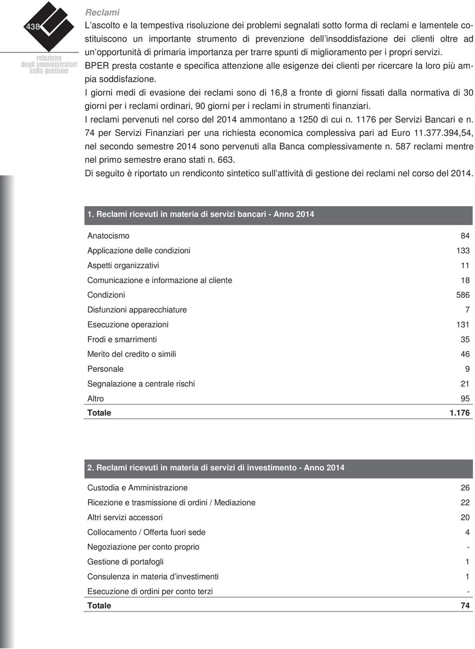 BPER presta costante e specifica attenzione alle esigenze dei clienti per ricercare la loro più ampia soddisfazione.