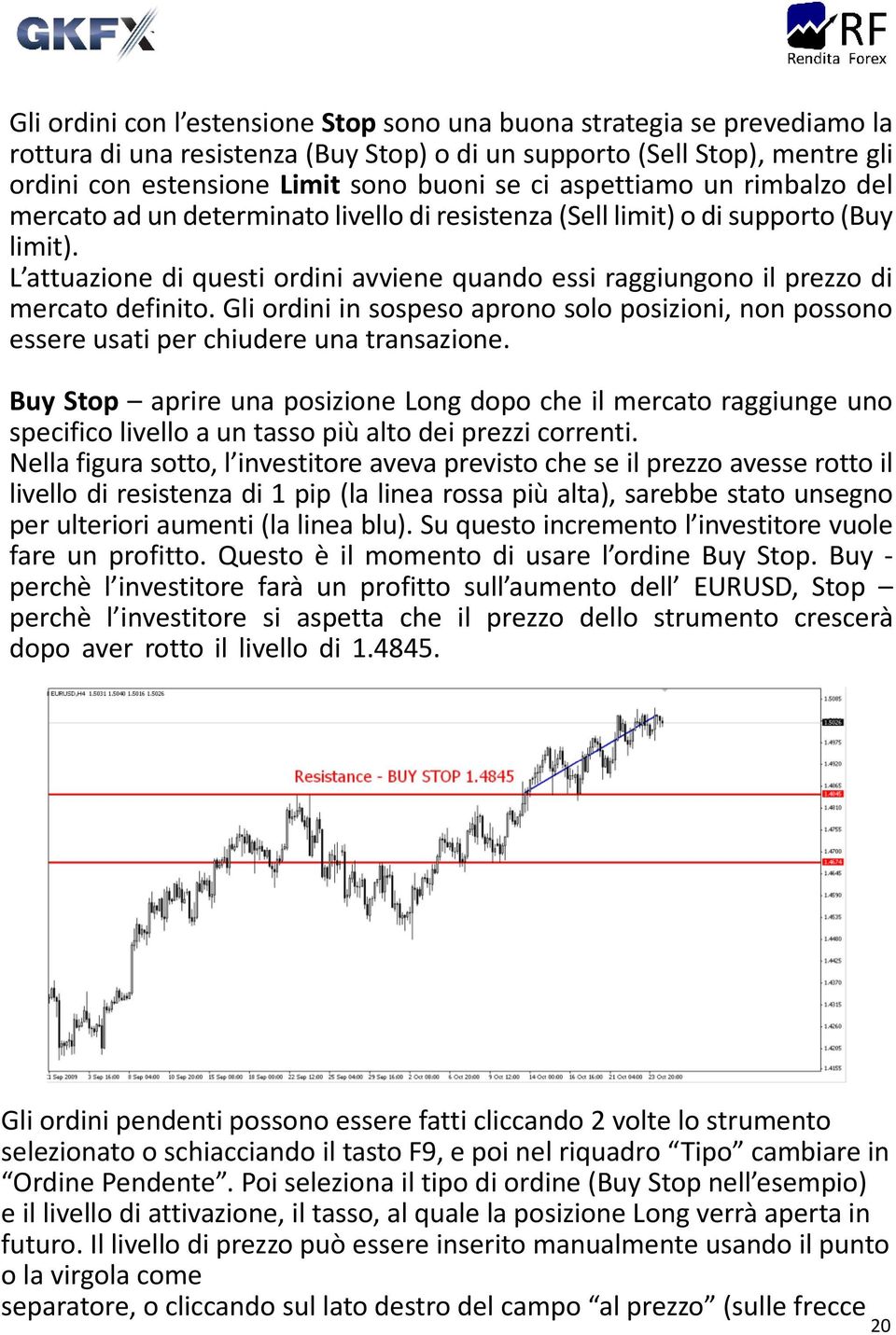 L attuazione di questi ordini avviene quando essi raggiungono il prezzo di mercato definito. Gli ordini in sospeso aprono solo posizioni, non possono essere usati per chiudere una transazione.