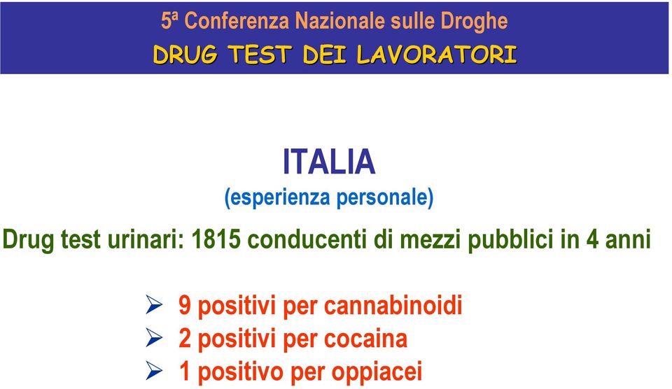 pubblici in 4 anni 9 positivi per