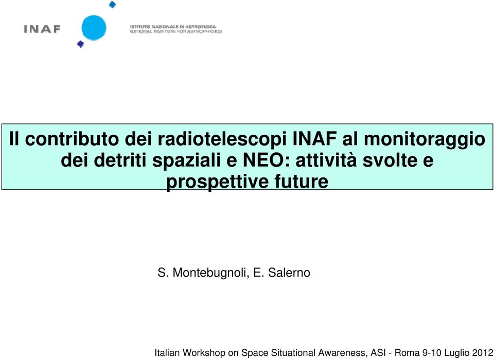 prospettive future S. Montebugnoli, E.