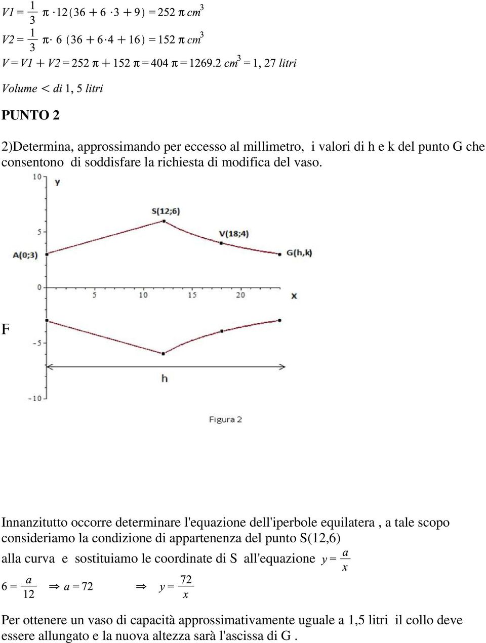 F Innanzitutto occorre determinare l'equazione dell'iperbole equilatera, a tale scopo consideriamo la condizione di