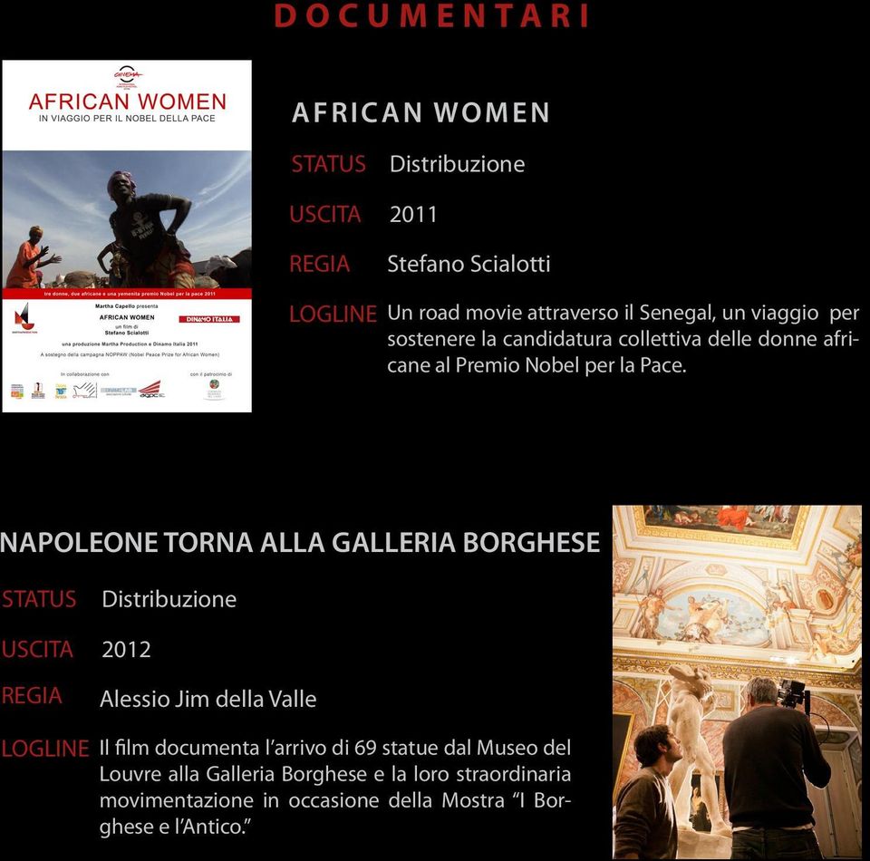 NAPOLEONE TORNA ALLA GALLERIA BORGHESE STATUS USCITA REGIA Distribuzione 2012 Alessio Jim della Valle LOGLINE Il film documenta