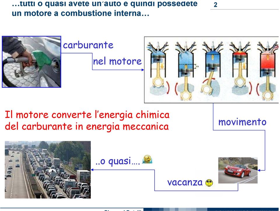 motore Il motore converte l energia chimica del