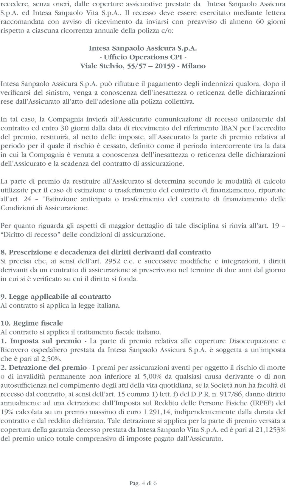 ed Intesa Sanpaolo Vita S.p.A.