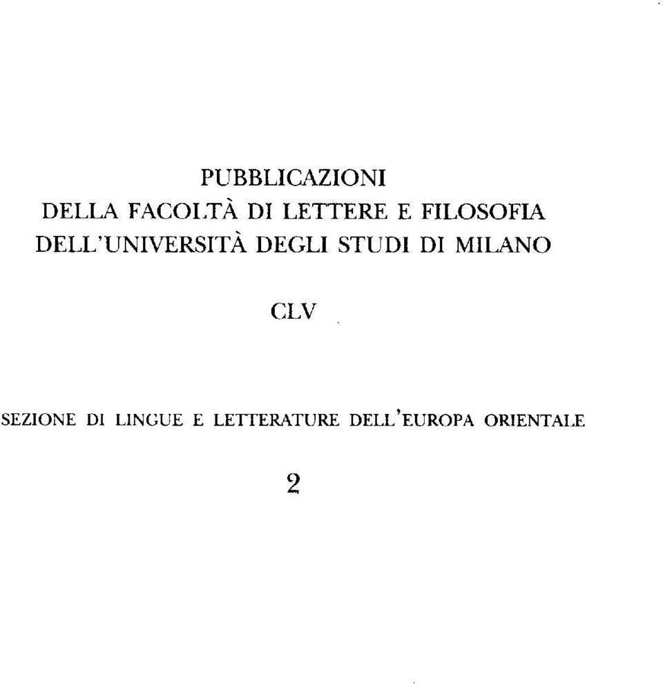 DEGLI STUDI DI MILANO CLV SEZIONE DI