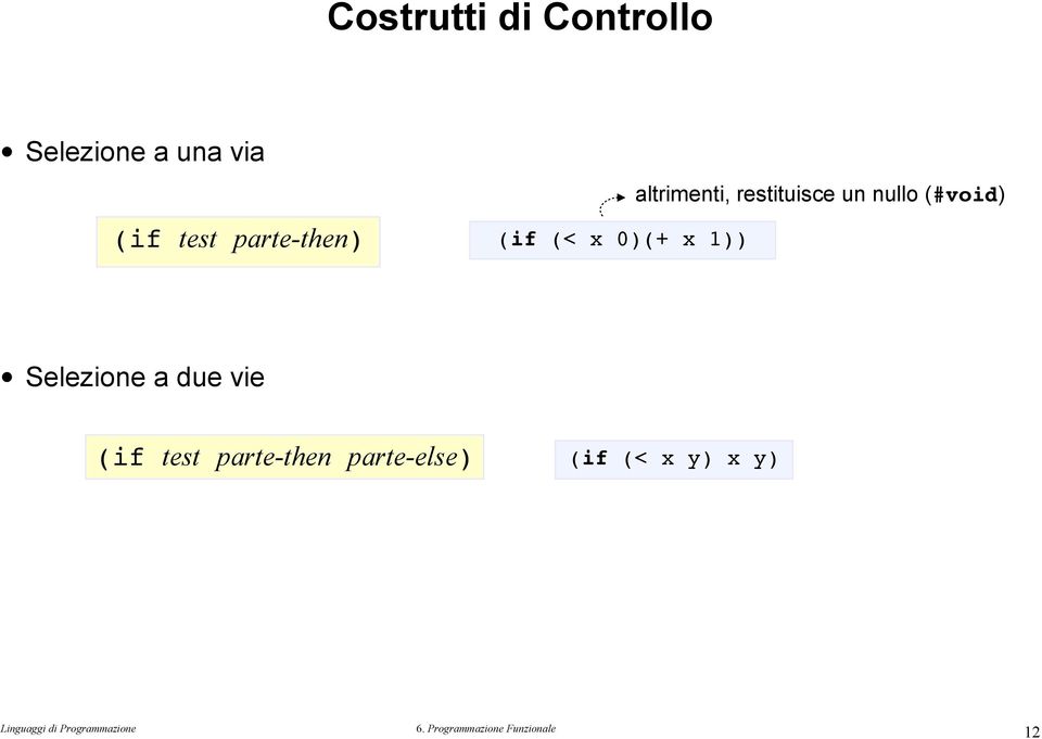 restituisce un nullo (#void Selezione a due