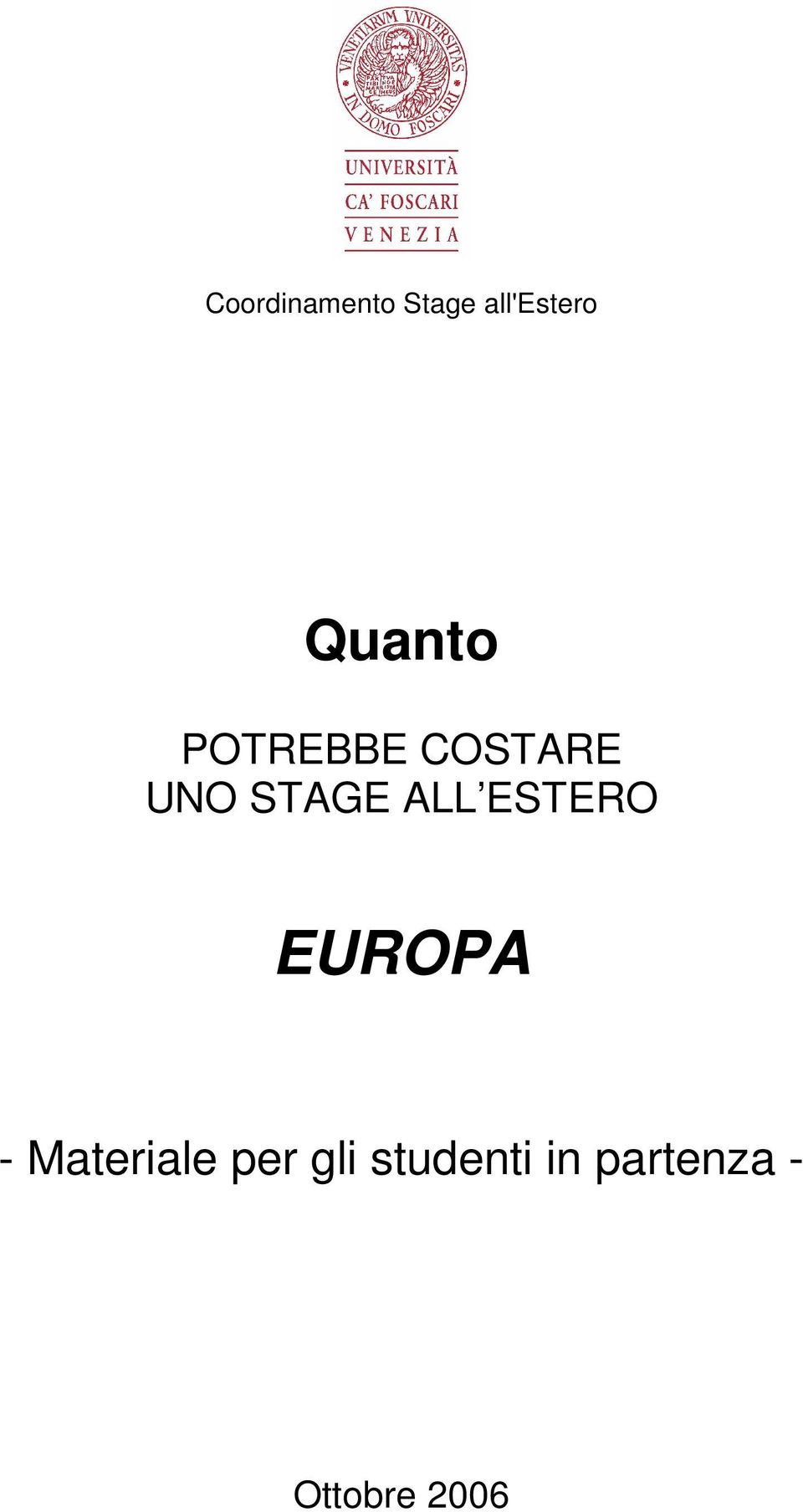 ALL ESTERO EUROPA - Materiale per