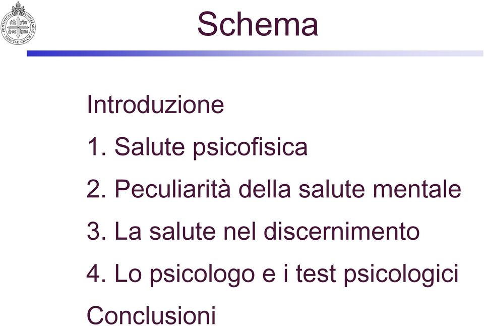 Peculiarità della salute mentale 3.