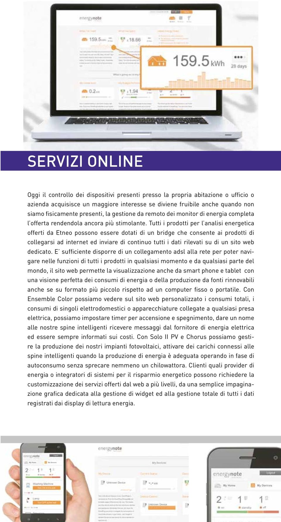 Tutti i prodotti per l analisi energetica offerti da Etneo possono essere dotati di un bridge che consente ai prodotti di collegarsi ad internet ed inviare di continuo tutti i dati rilevati su di un