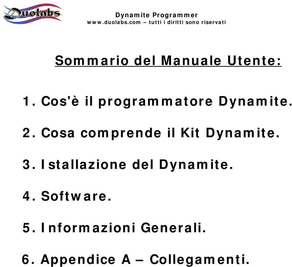 Cosa comprende il Kit Dynamite. 3.