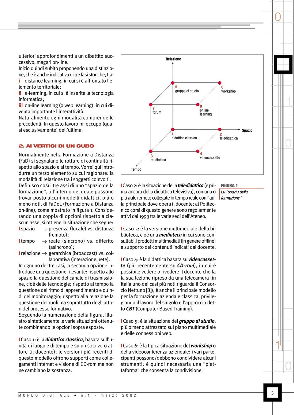 inserita la tecnologia informatica; iii on-line learning (o web learning), in cui diventa importante l interattività. Naturalmente ogni modalità comprende le precedenti.